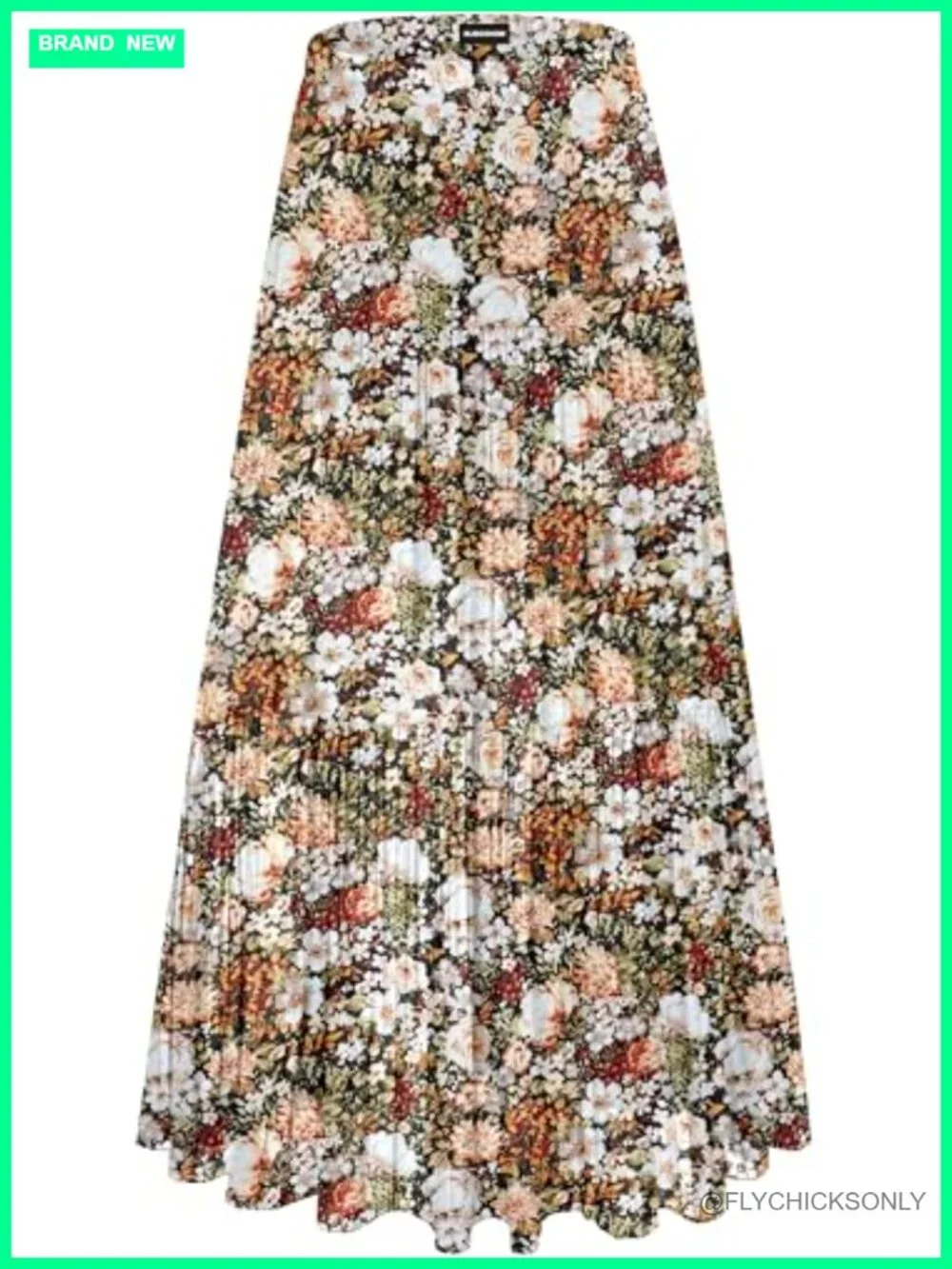 Chiffon Flowy Maxi Skirt High Waist Pleated Boho Skirt
